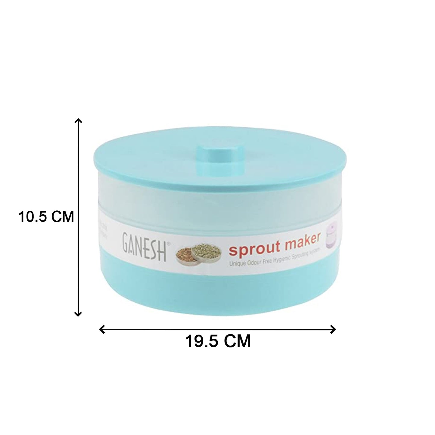 Wukusy Ganesh Sprout Maker Bean Bowl, 1800 ml, a kitchen tool for sprouting beans and seeds in a durable, functional design.