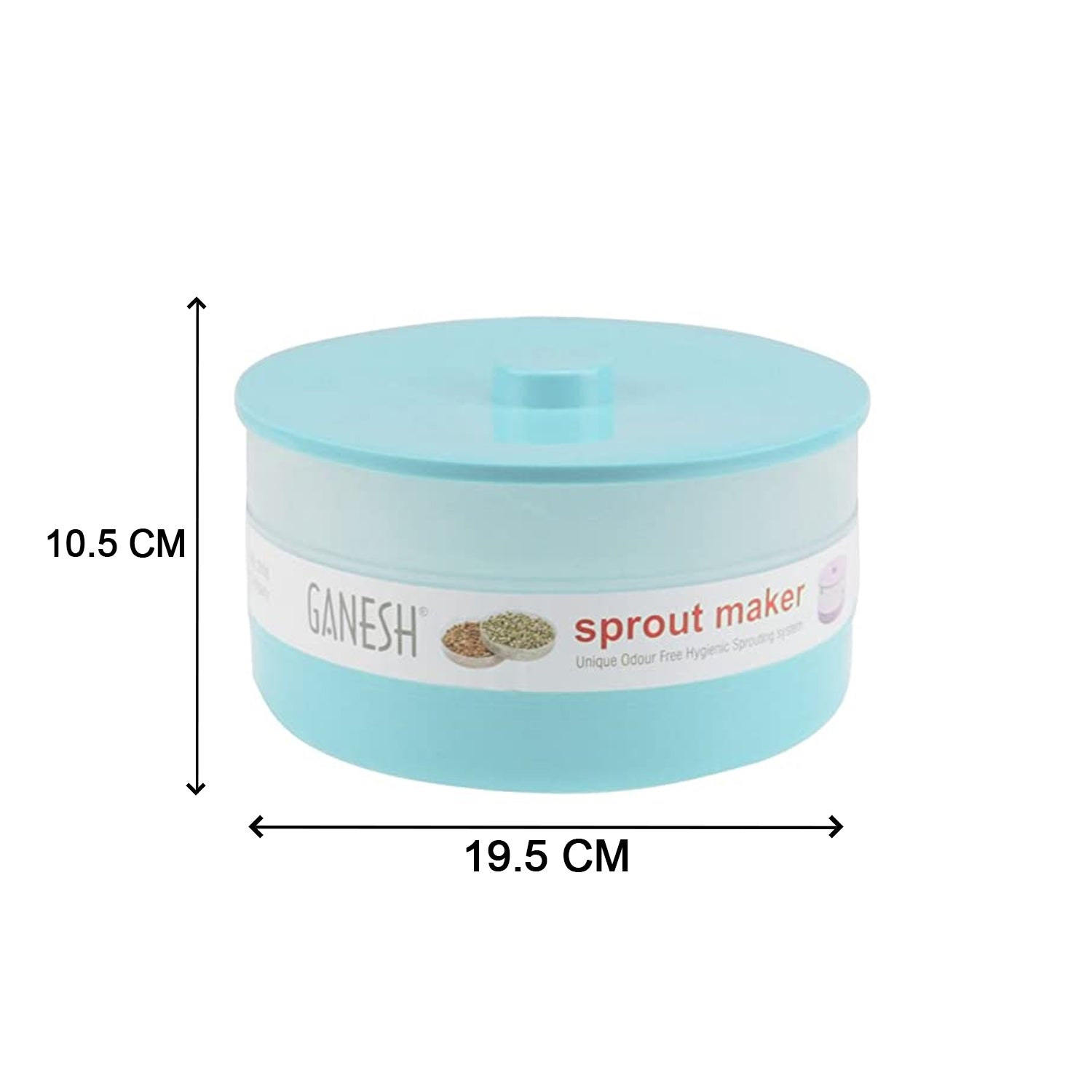 Wukusy Ganesh Sprout Maker Bean Bowl, 1800 ml, a kitchen tool for sprouting beans and seeds in a durable, functional design.