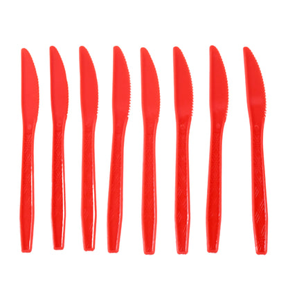 Set of 8 durable plastic knives from Wukusy, kitchen tools with ergonomic handles and sharp edges for everyday use.