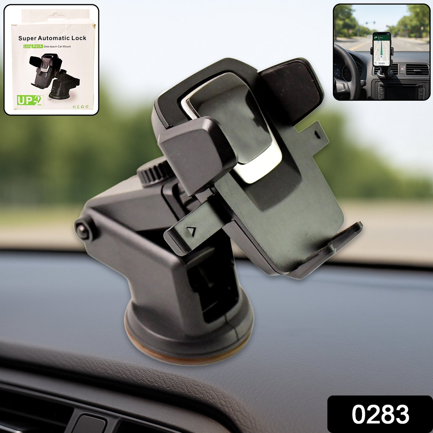 Wukusy adjustable car mount for mobile phones in multicolour, secure holder with flexible grip for driving convenience.