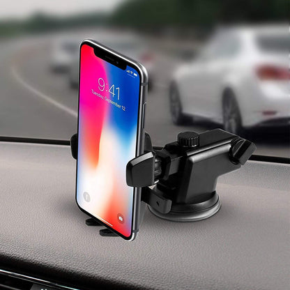 Wukusy adjustable car mount in multicolour holding a smartphone, mobile accessory with flexible grip for secure mounting.