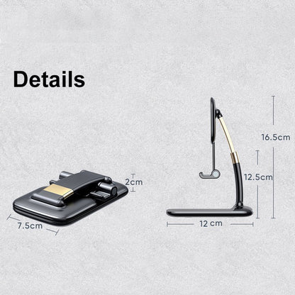 Wukusy 1286 foldable mobile phone holder stand on desk, universal adjustable mobile accessory for hands-free viewing.
