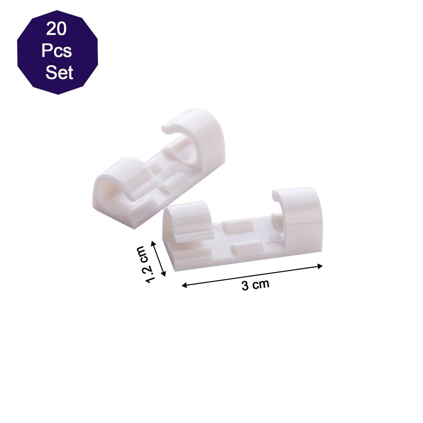 Wukusy 1761 self-adhesive cable clips for wire management, round plastic holder for mobile accessories and cable organization.