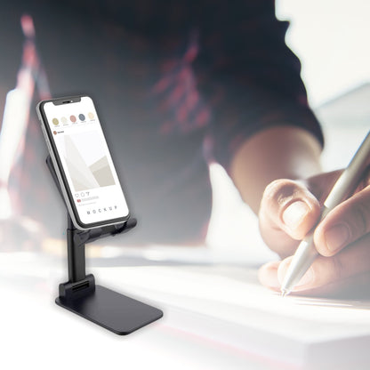 Wukusy foldable mobile stand with adjustable angle, desktop table holder for smartphones, compact and portable mobile accessory.