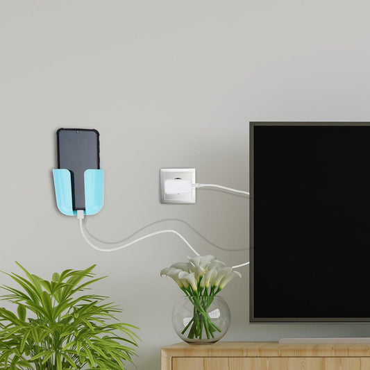 Wukusy wall-mounted storage box for remote and mobile accessories, multicolour organizer case with compartments for electronics.