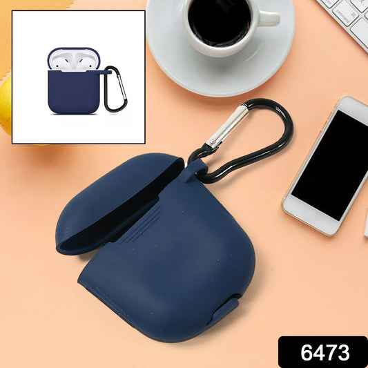 Wukusy silicone shockproof carrying case for wireless headphones with metal keychain, mobile accessories protection and storage.