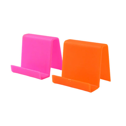 Wukusy durable plastic mobile phone stand with angled support, 2-piece set in mixed colors, ideal for hands-free viewing.