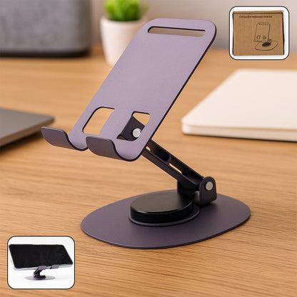 Wukusy foldable mobile stand with 360-degree rotation, adjustable for hands-free use on smartphones and mobile devices.