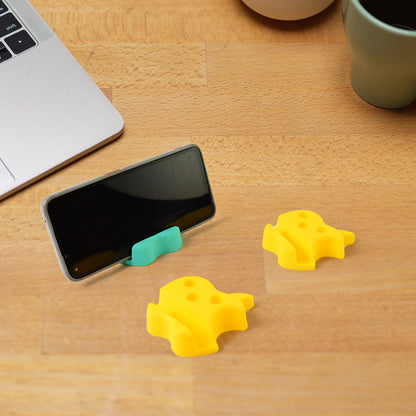 Multi-functional Apple-shaped plastic mobile stand with pen holder, set of 3 in mixed colors, by Wukusy mobile accessories.