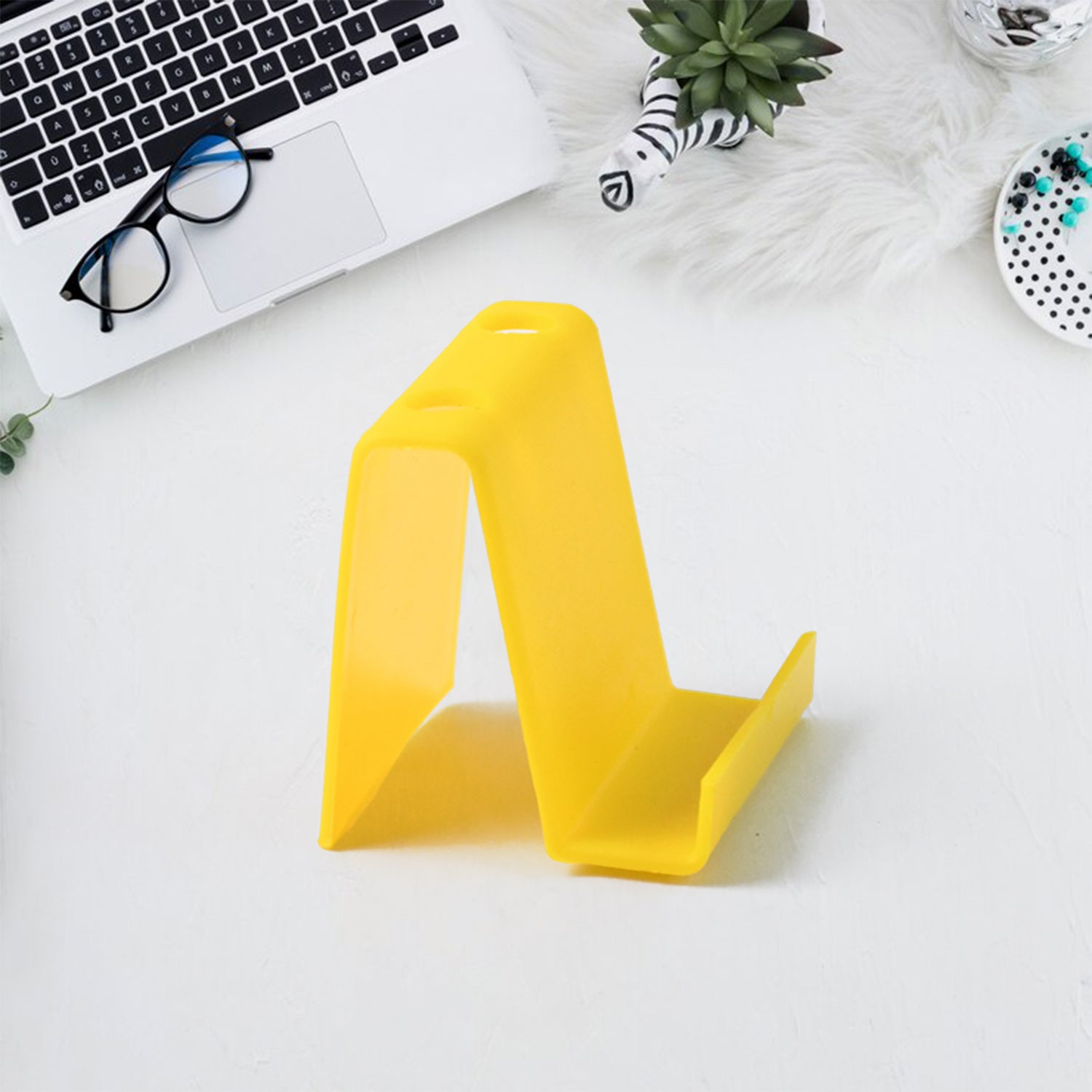 Wukusy multifunctional plastic mobile phone stand and pen holder in mix colors, designed for holding phones and writing tools.