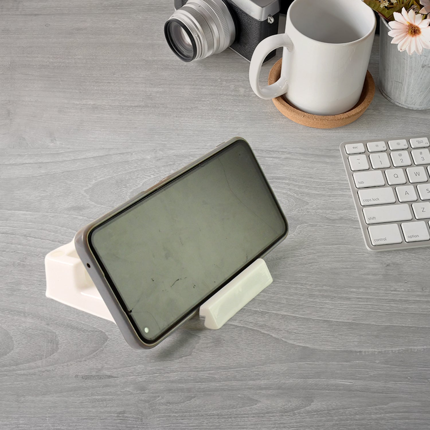 Wukusy plastic mobile phone stand holder, adjustable and lightweight, designed for stable support of smartphones.