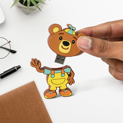 Wukusy portable cartoon-shaped silicone USB pen drive with 15GB storage and baby rhymes songs, ideal for mobile accessories.