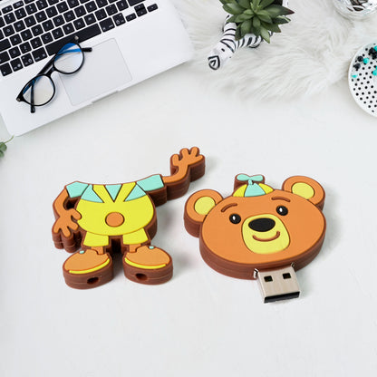Wukusy portable cartoon-shaped silicone USB pen drive with 15GB storage, featuring baby rhymes songs, for mobile accessories.