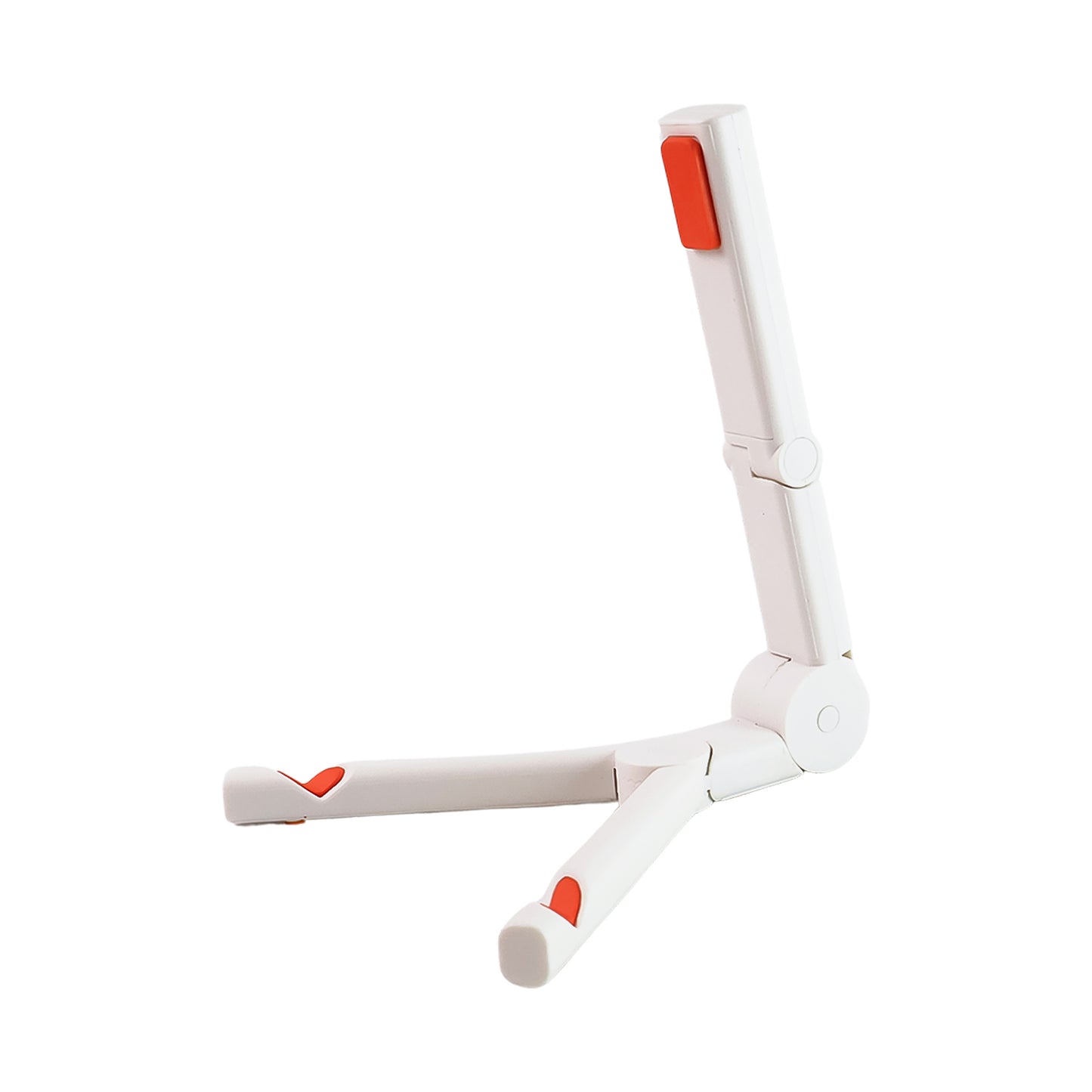 Wukusy portable foldable universal mobile phone stand holder on a flat surface, showing its compact design and adjustable angles.