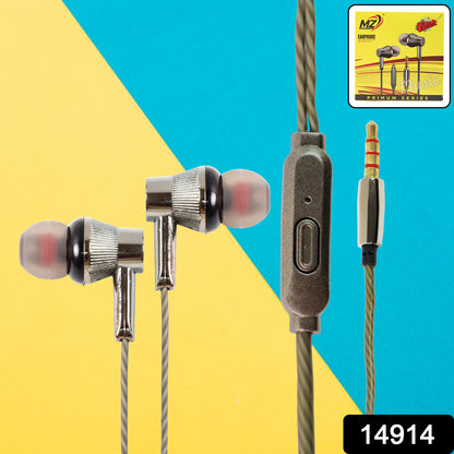 Wukusy premium wired earphones with microphone for mobile devices, featuring in-line mic and ergonomic design.