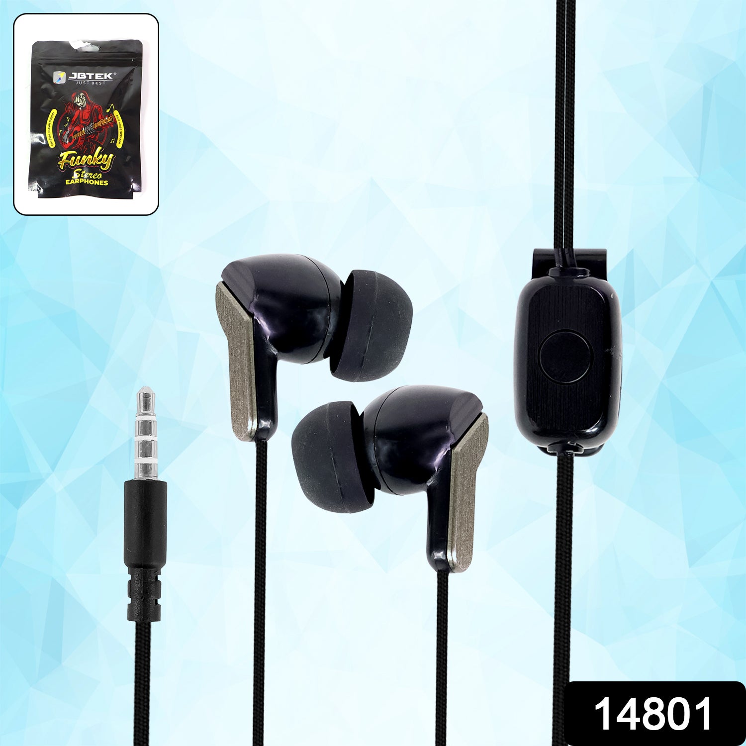 Wukusy premium wired stereo in-ear earphones for mobile devices, featuring sleek design and in-line remote control.