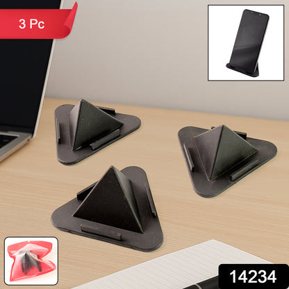 Wukusy Pyramid Mobile Stand set with three different inclined angles, perfect for hands-free viewing of smartphones.