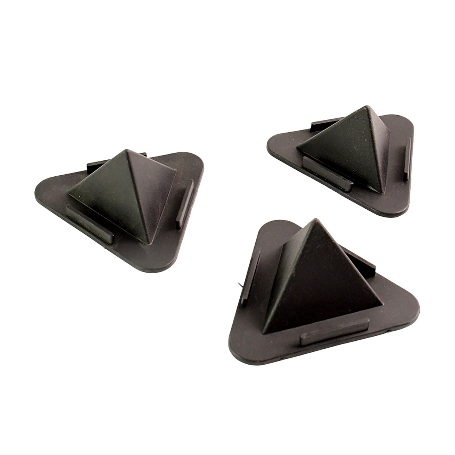Wukusy pyramid mobile stand set with three angled holders, designed for convenient phone positioning and adjustable viewing angles.