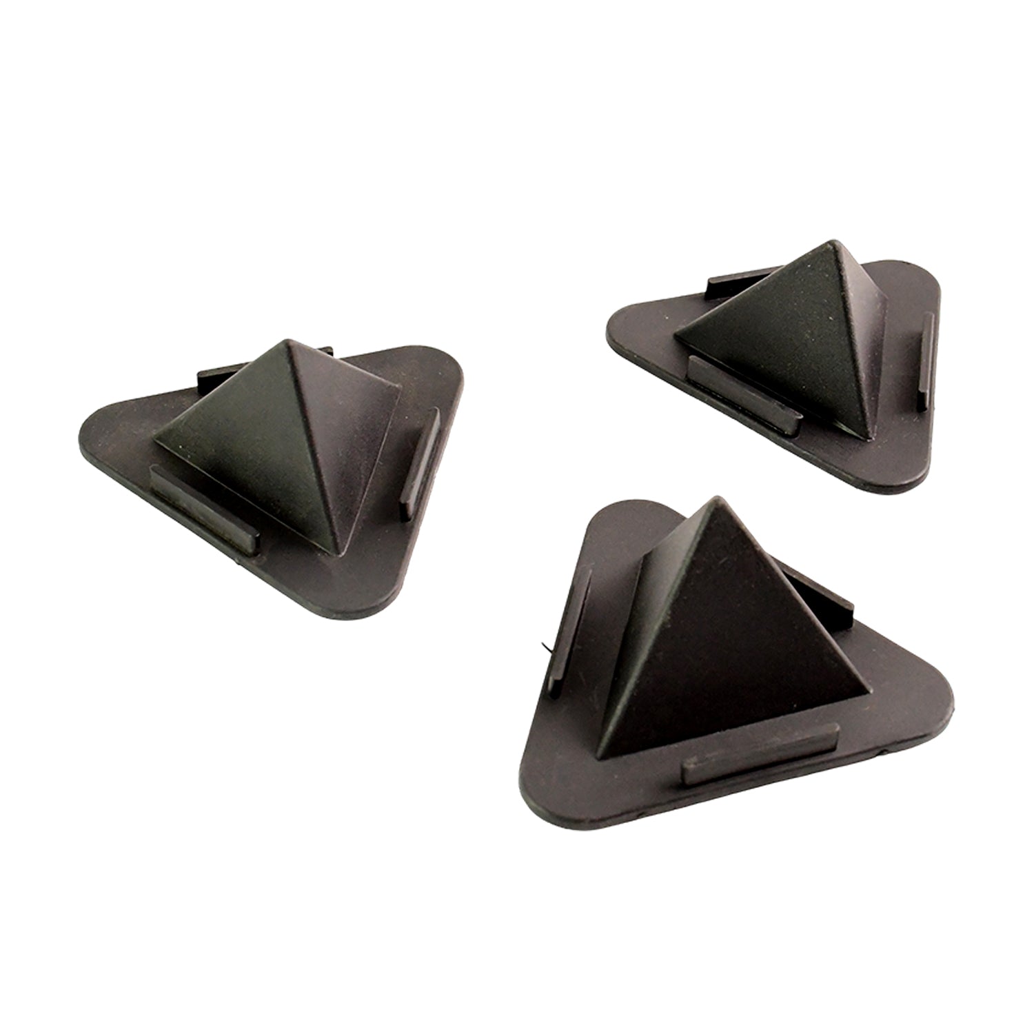 Wukusy pyramid mobile stand set with three angled holders, designed for convenient phone positioning and adjustable viewing angles.