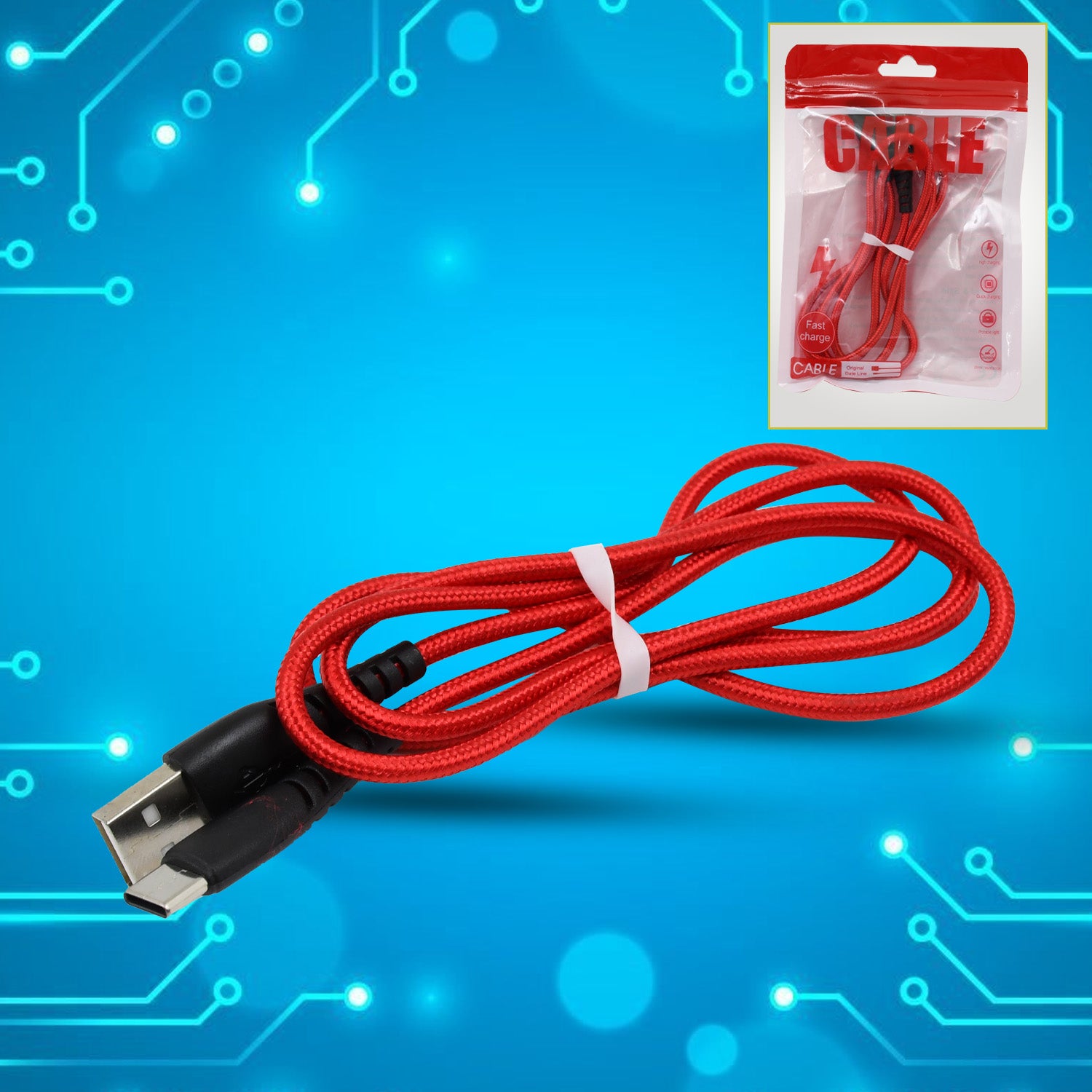 Wukusy Type C data cable for fast charging and data transfer, 97 cm length, mobile accessory on a plain background.