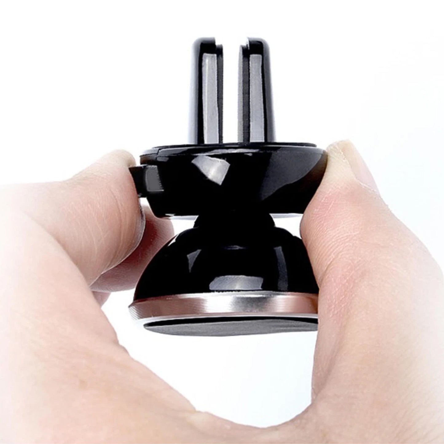 Wukusy universal magnetic car mobile holder attached to dashboard holding a smartphone securely.