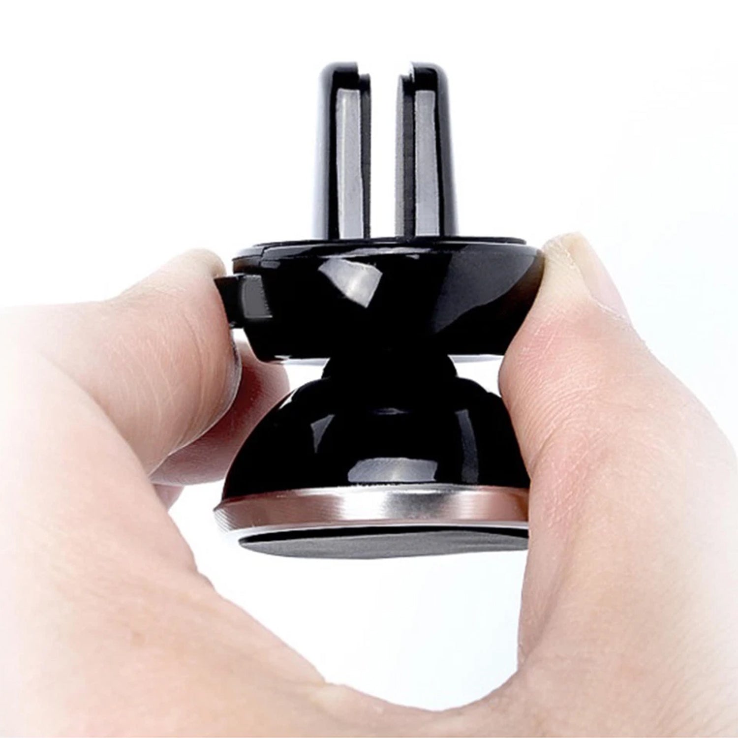 Wukusy universal magnetic car mobile holder attached to dashboard holding a smartphone securely.