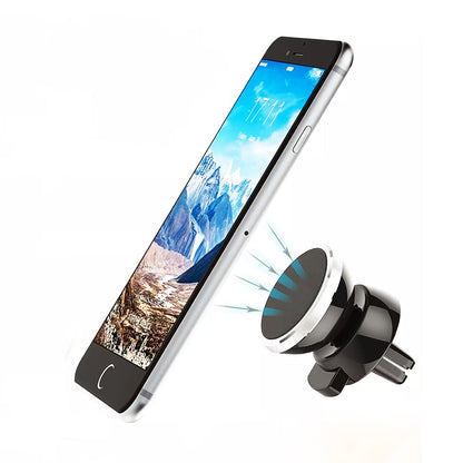 Wukusy universal magnetic car mobile holder attached to a vehicle dashboard for secure phone mounting.