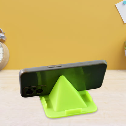 Wukusy Virgin Mobile accessories universal pyramid-shaped desktop mobile holder stand on a table, portable and four-sided design.