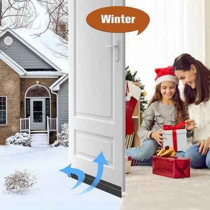 Wukusy office self-adhesive silicone door bottom seal strip, 1 meter length, for draft-proofing and noise reduction.