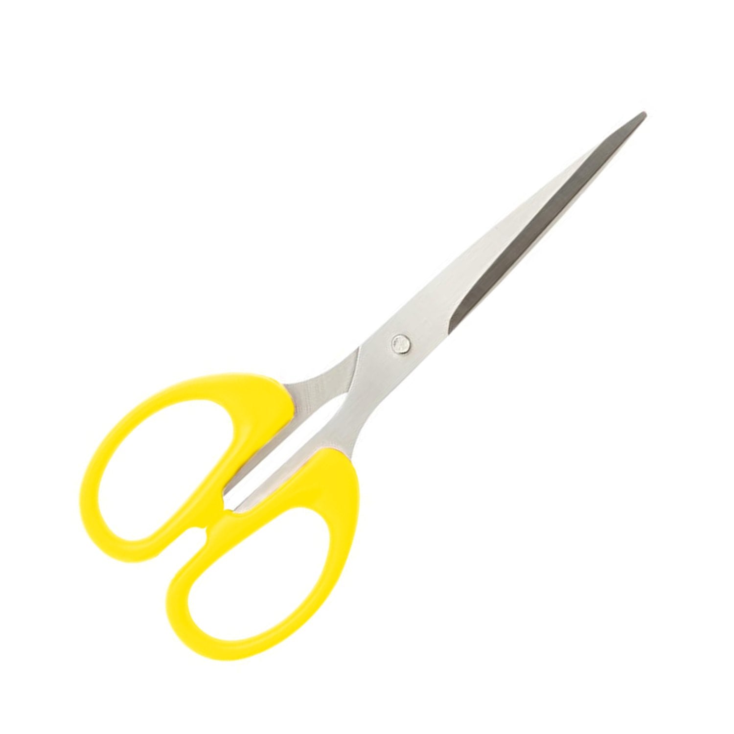 Wukusy 1800 stainless steel office scissors with plastic handle grip, 160mm, showing sharp blades and ergonomic design.