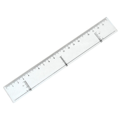 Wukusy 20 cm transparent plastic office ruler, clear measuring tool with black markings for precise measurement.