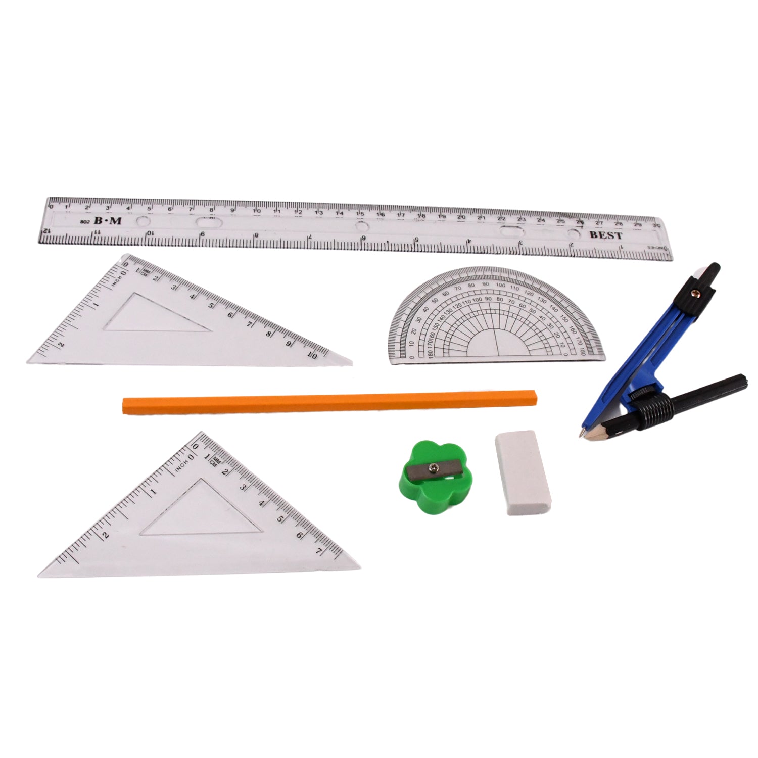 Wukusy 9-in-1 office stationery set for school and office includes draft rulers, pens, and stationery essentials for students and professionals.