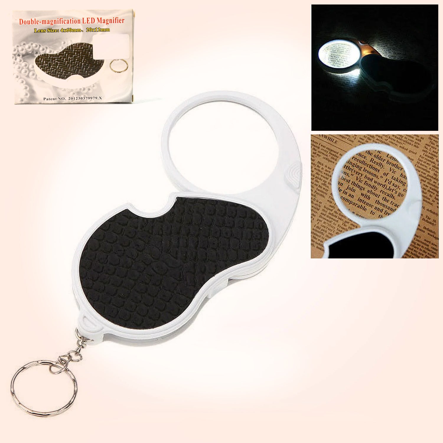 Wukusy office double-magnification LED magnifier with built-in light, large size for detailed reading or close-up work.