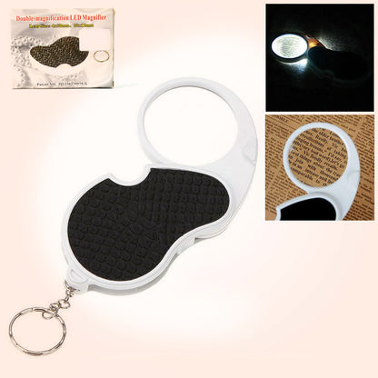 Wukusy office double-magnification LED magnifier with built-in light, large size for detailed reading or close-up work.