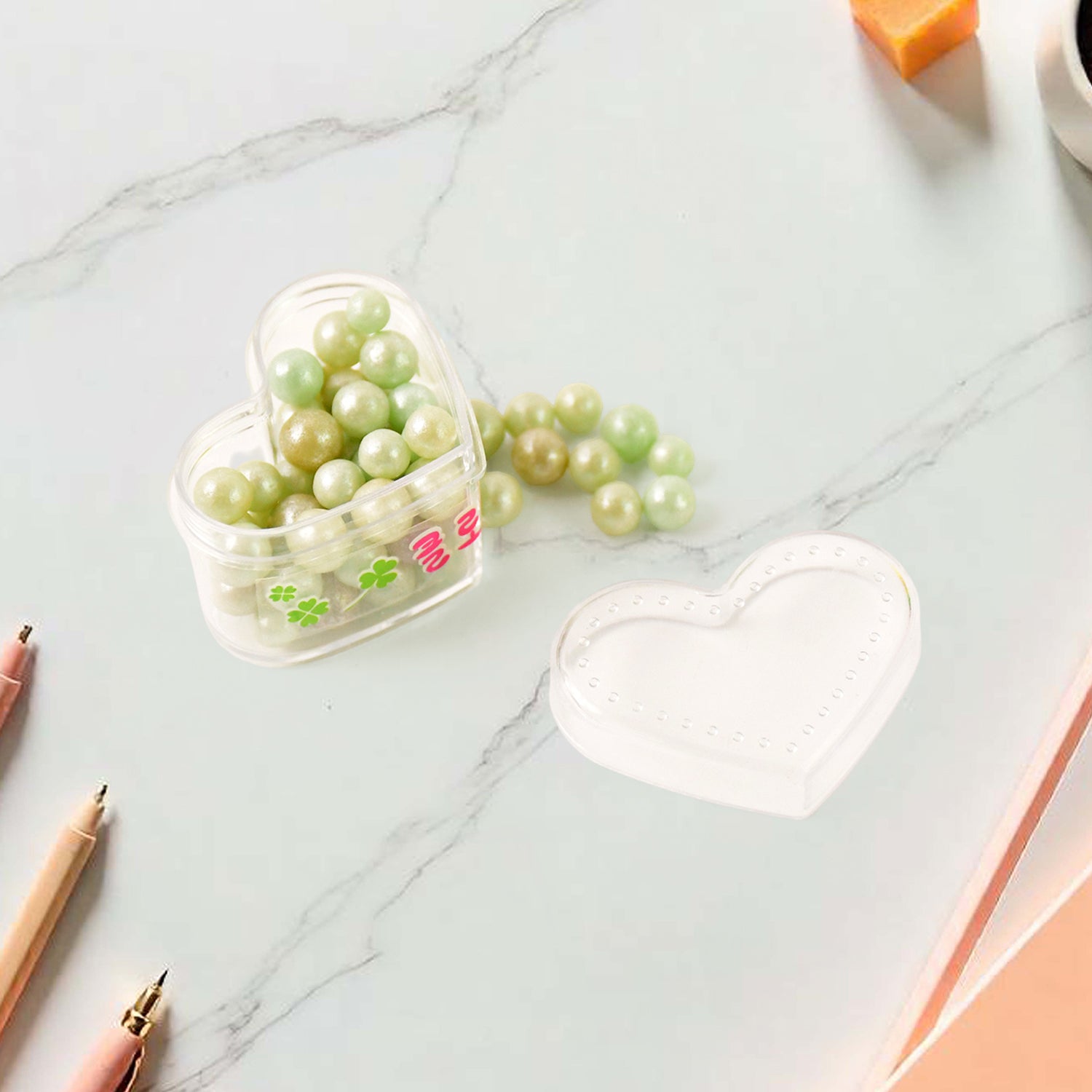 Wukusy fun candy design office pencil set with colorful pens, erasers, and accessories on a white background.