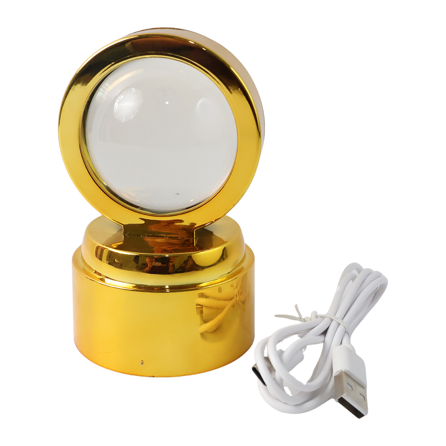 Wukusy Ganpati Bapa 3D crystal ball night light with LED illumination, ideal for office decor, featuring intricate design and vibrant glow.