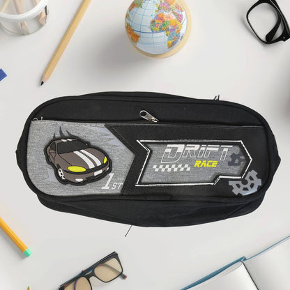 Wukusy office mix design pouch, stylish versatile storage bag for organization, shown in neutral color with zipper closure.