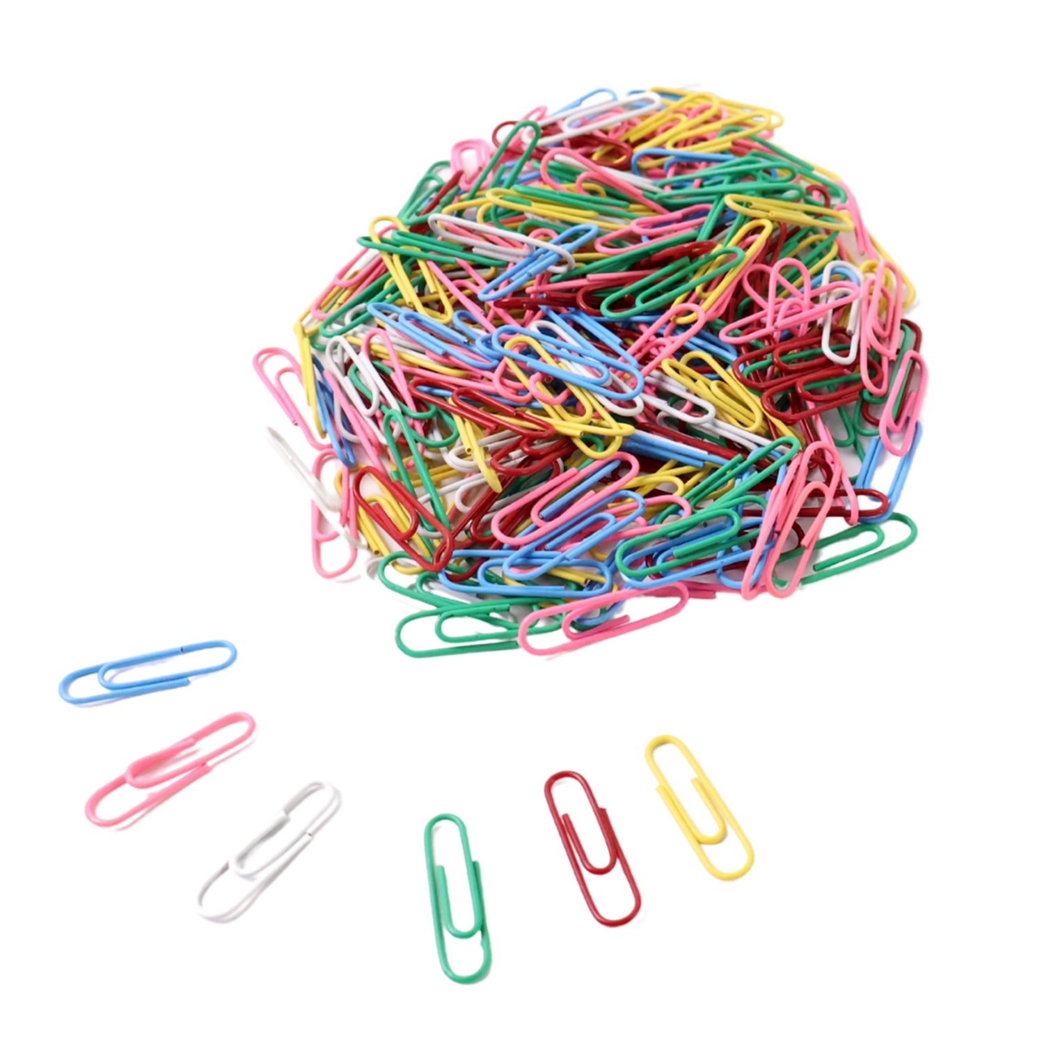Multicolor-coated paper clips from Wukusy, approx 250-pack, ideal for office organization and paper management.