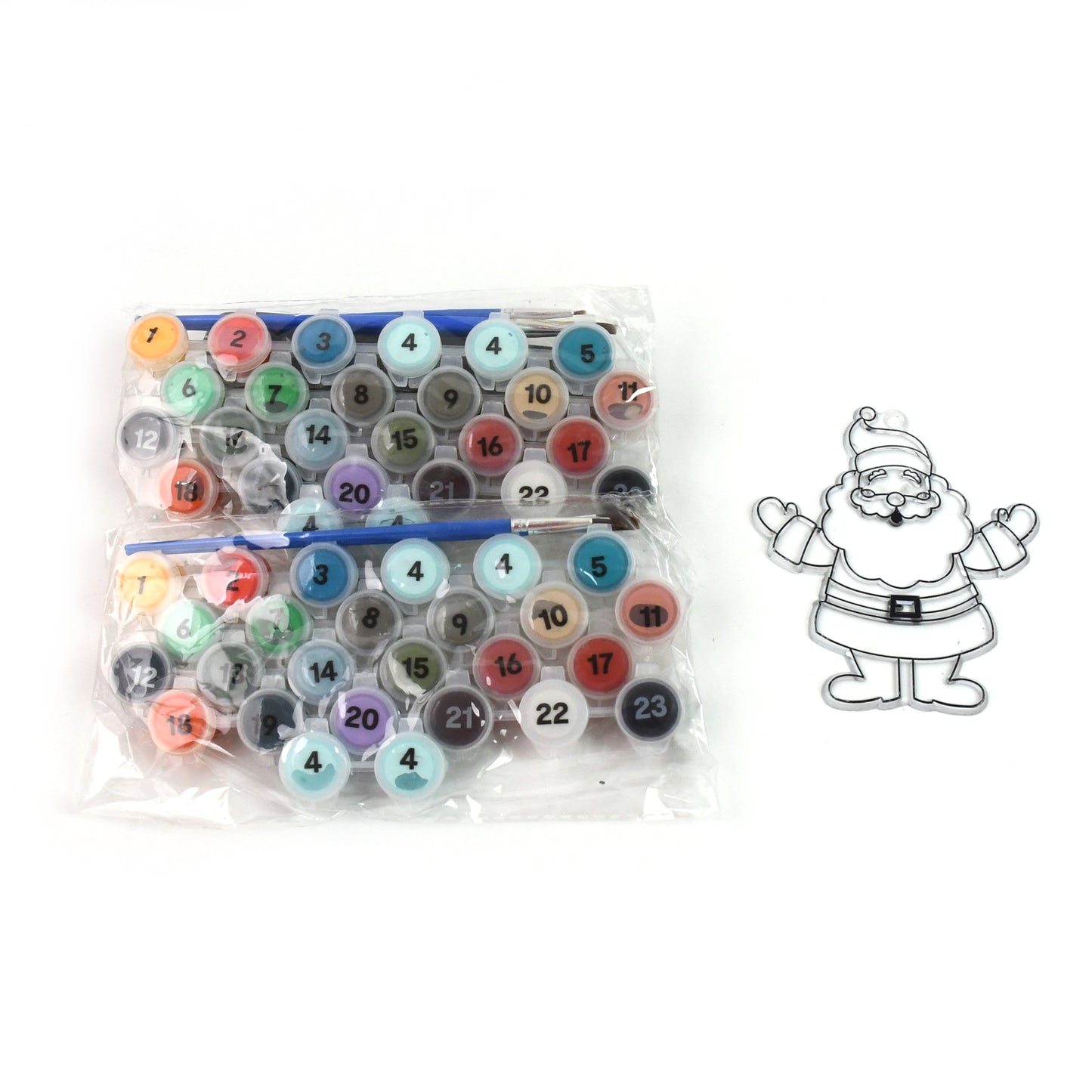 Wukusy office paint by number kits, 2 sets with 24 color numbers and 6 paint brushes each, for creative art projects.