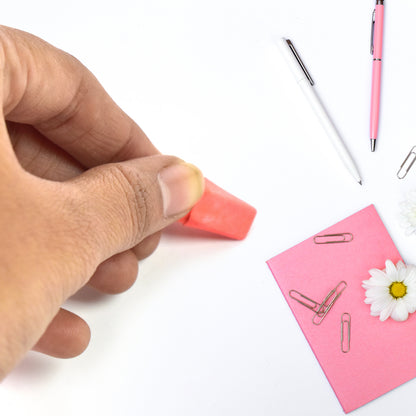 Wukusy office pencil top eraser with colorful mixed design, designed for erasing pencil marks easily.
