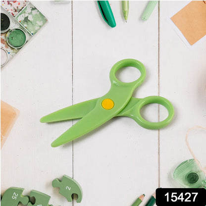 Wukusy plastic safety preschool training scissors for kids, designed for safe cutting and easy handling, suitable for office use.