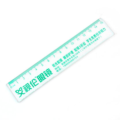 Wukusy premium transparent plastic office scale, 15cm ruler with clear measurement markings, suitable for precise drawing and measuring.