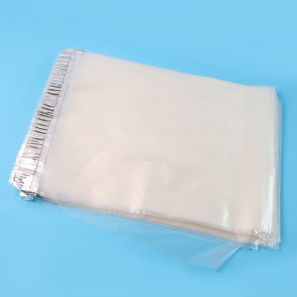 Pack of 100 Wukusy self-adhesive courier polybags in 12x14 inch size, ideal for office shipping and mailing purposes.