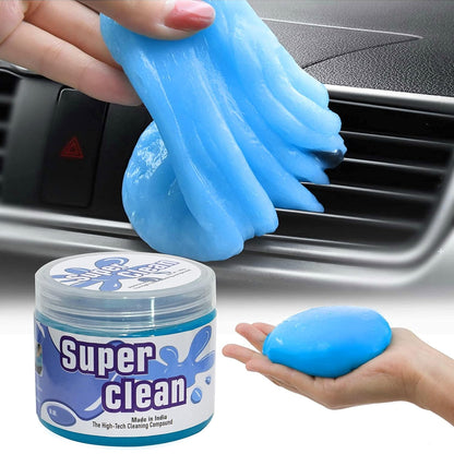 Wukusy Super Clean Magic Gel Cleaner for office surfaces, showing the gel in a clear container ready for use.