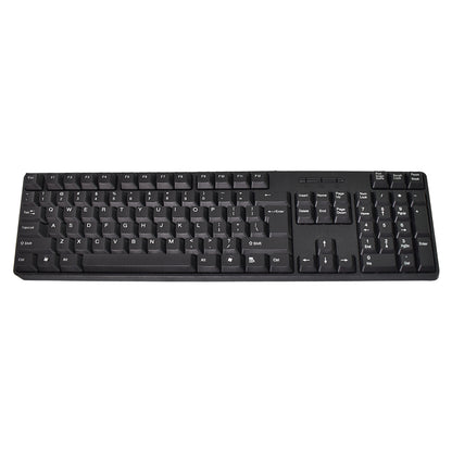 Wukusy wired USB keyboard with 107 keys and matching mouse in a 2-piece office keyboard and mouse set.
