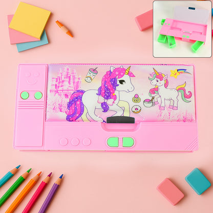 Wukusy multi-purpose jumbo pencil box with compass, calculator, and 2-side slot for school, travel, or studio use.