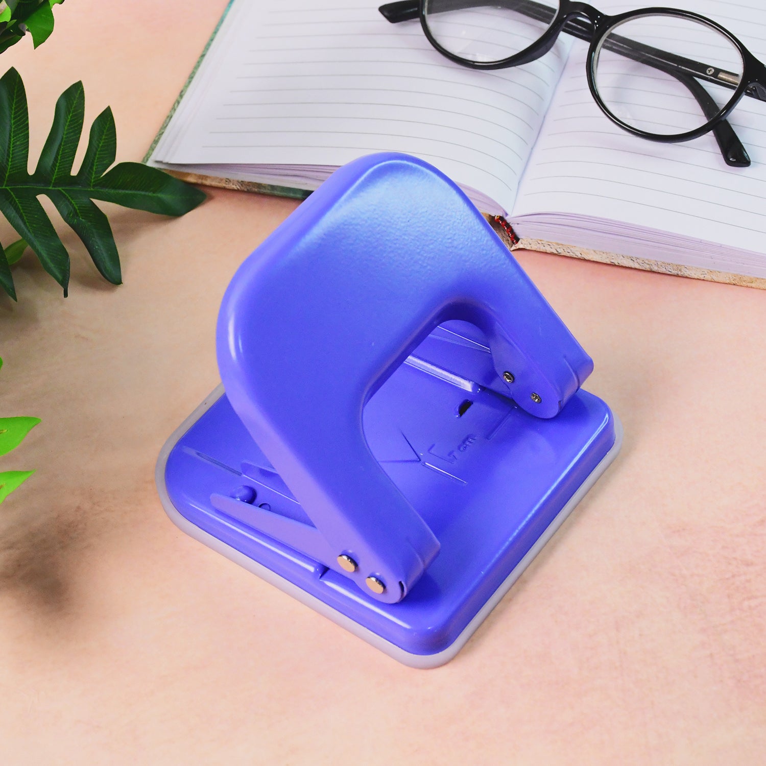 Wukusy Kangaro DP-500 heavy-duty two-hole punch machine with durable metal base for office or classroom use.