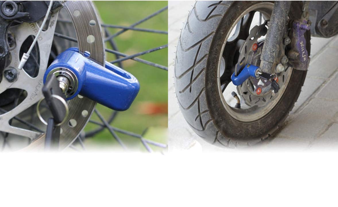 Wukusy 1514 Wheel Padlock Disc Lock for motorcycle, scooter, and bike security, with a sturdy metal lock and key mechanism.