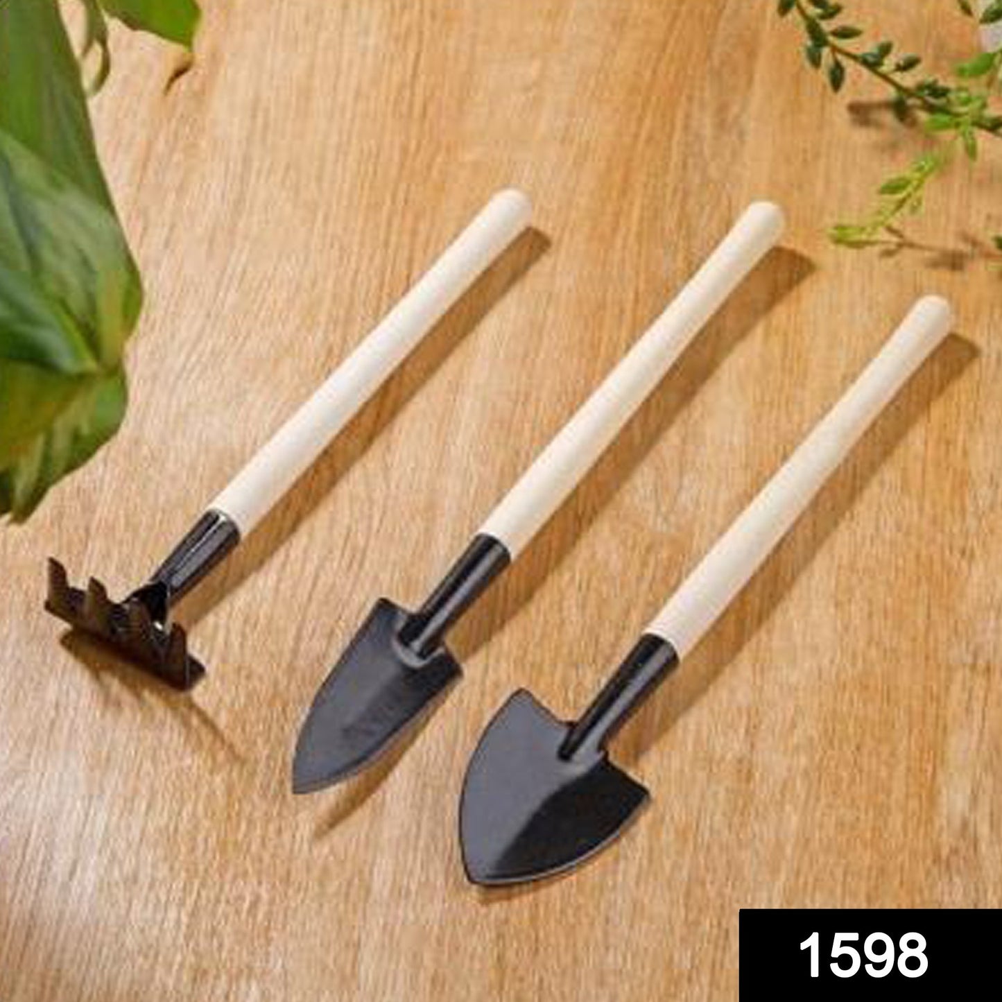 Wukusy kids garden tools set with a trowel, shovel, and rake in bright colors, perfect for young gardeners.