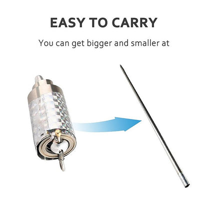 Silver appearing cane magic toy by Wukusy featuring high elasticity steel for fun magic tricks and illusions.